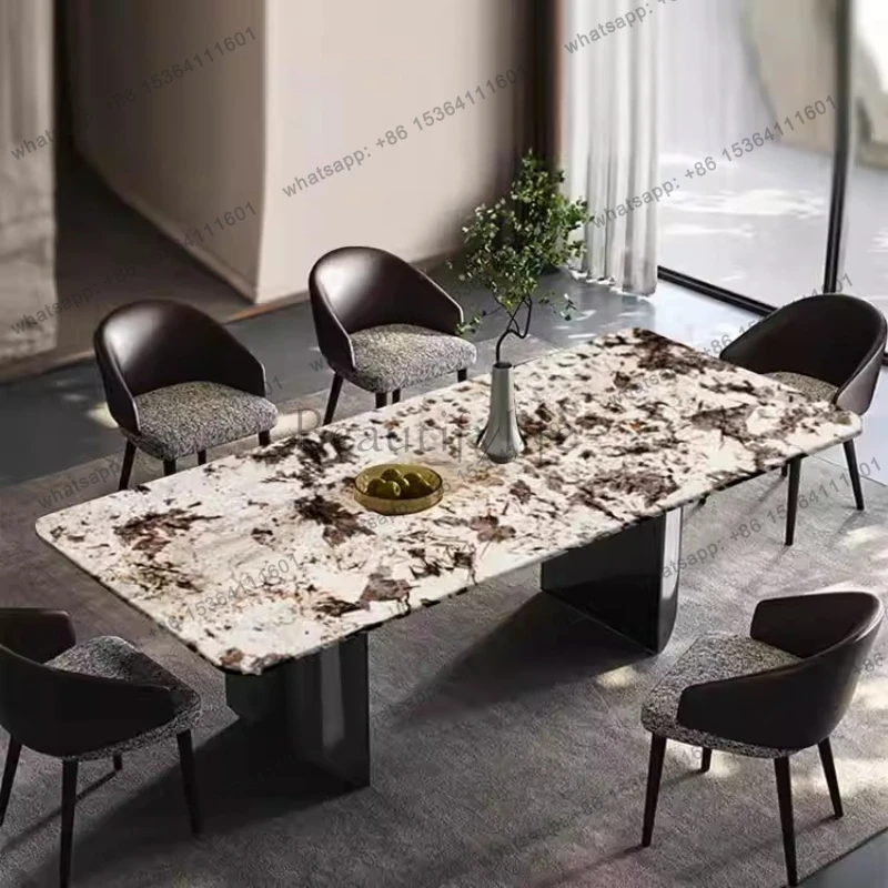 High-End Natural Luxury Stone Dining Table Platinum Diamond Marble Table Modern Square Dining Room Furniture for Home & Villa
High-End Natural Luxury Stone Dining Table Platinum Diamond Marble Table Modern Square Dining Room Furniture for Home & Villa