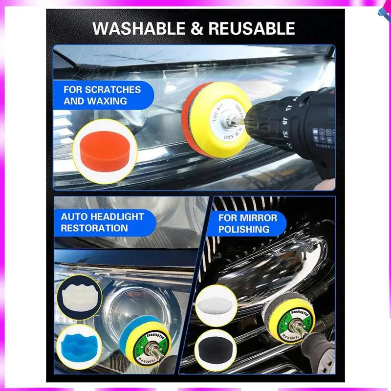 N96R 2 Inch Sanding Discs Drill Polishing Kit, 193PCS Car Headlight Restoration Kit, Hook & Loop Wet Dry Buffing Pads
N96R 2 Inch Sanding Discs Drill Polishing Kit, 193PCS Car Headlight Restoration Kit, Hook & Loop Wet Dry Buffing Pads