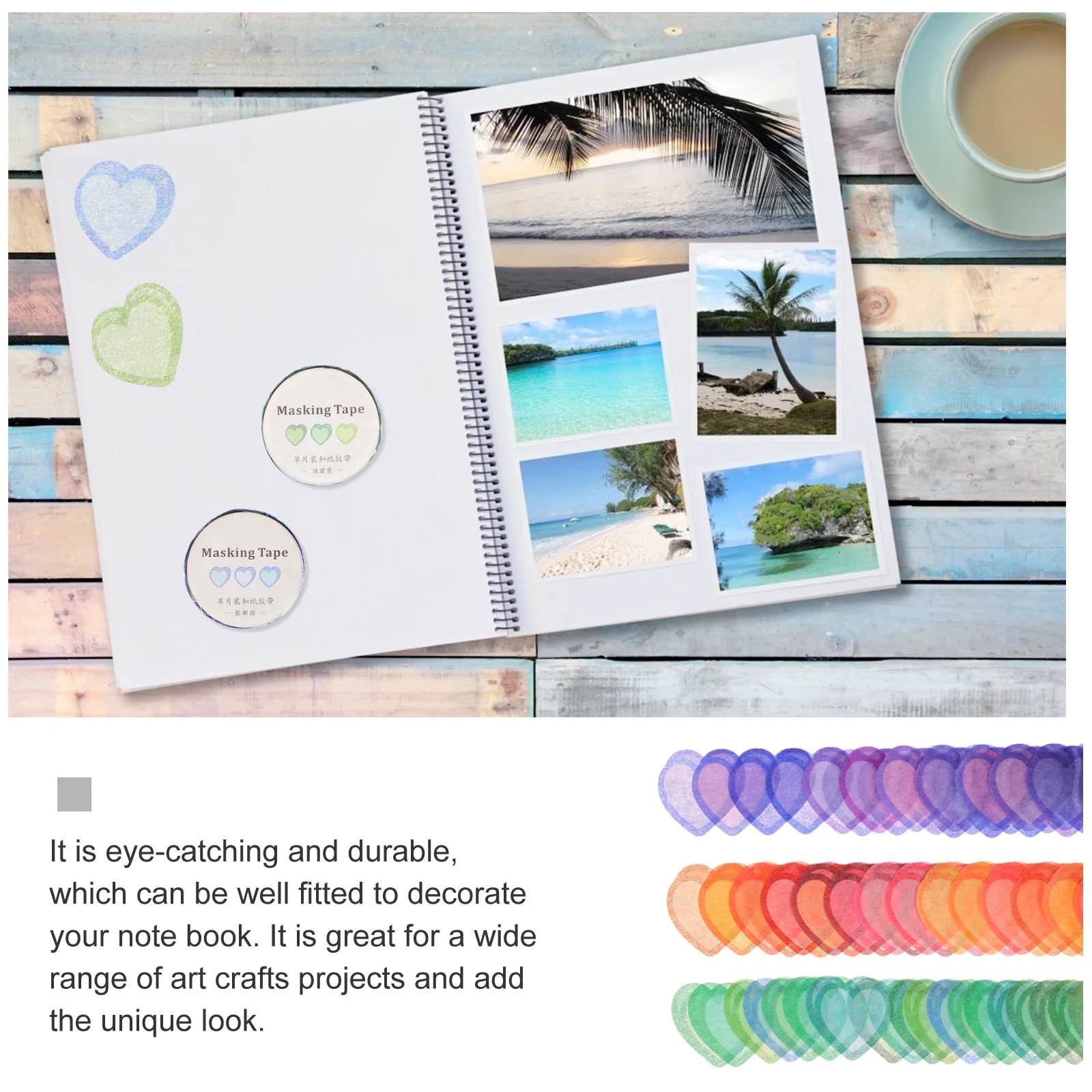 6pcs 6 Rolls Washi Tape Decorative Paper Heart Shape Masking Tapes for Scrapbook Per Roll Lightweight Pocket Size
6pcs 6 Rolls Washi Tape Decorative Paper Heart Shape Masking Tapes for Scrapbook Per Roll Lightweight Pocket Size