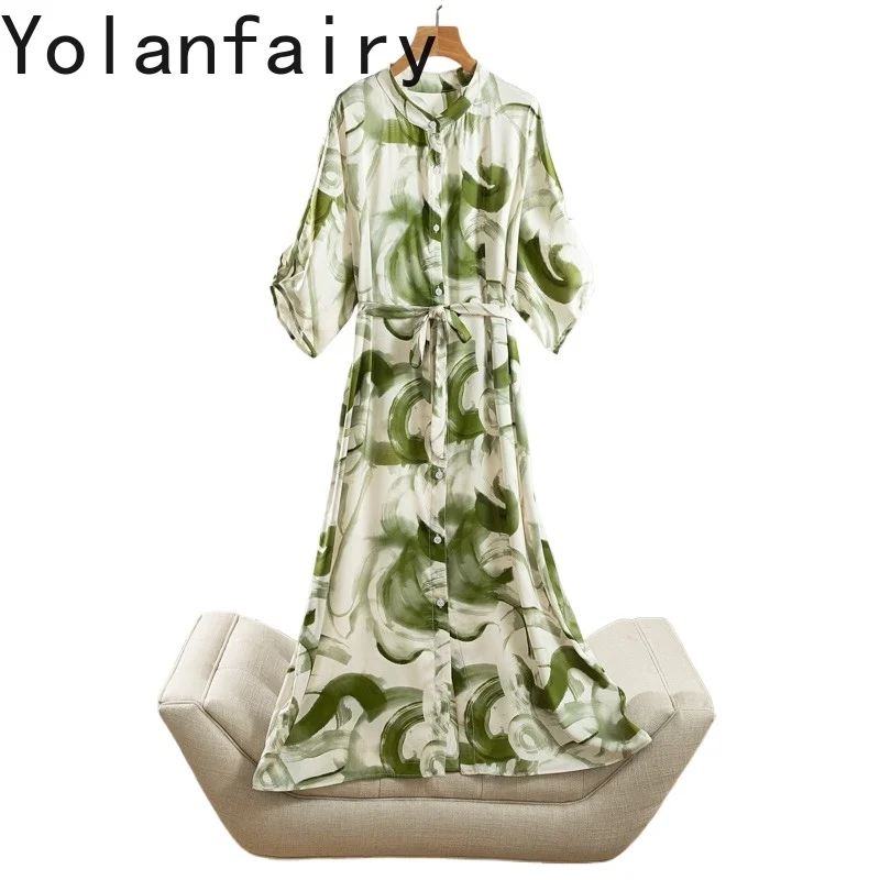 YOLANFAIRY New 92% Mulberry Silk Elastic Woman Dresses Summer Elegant Drop Shoulder Women Dress Lace-up Elegant Dresses vestidos
YOLANFAIRY New 92% Mulberry Silk Elastic Woman Dresses Summer Elegant Drop Shoulder Women Dress Lace-up Elegant Dresses vestidos
