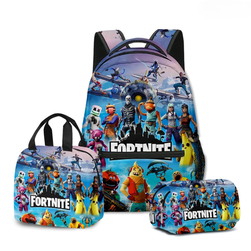 3 шт., игровой рюкзак Fortnite, школьный рюкзак в стиле аниме, школьные сумки, принадлежности, сумка-карандаш для косплея, кавайная сумка для обеда, подарок на день рождения
3 шт., игровой рюкзак Fortnite, школьный рюкзак в стиле аниме, школьные сумки, принадлежности, сумка-карандаш для косплея, кавайная сумка для обеда, подарок на день рождения