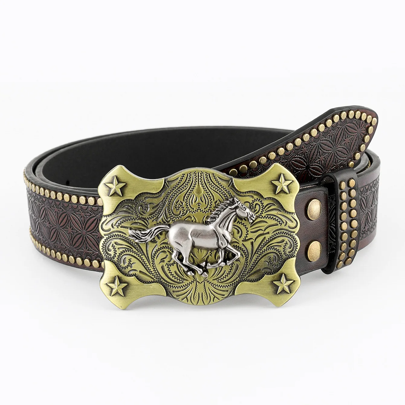 Western Cowboy Metal Horsehead Belt Punk Rock Style Retro Waist Belt for Men Leather Belt Board Buckle Street Style Belt
Western Cowboy Metal Horsehead Belt Punk Rock Style Retro Waist Belt for Men Leather Belt Board Buckle Street Style Belt