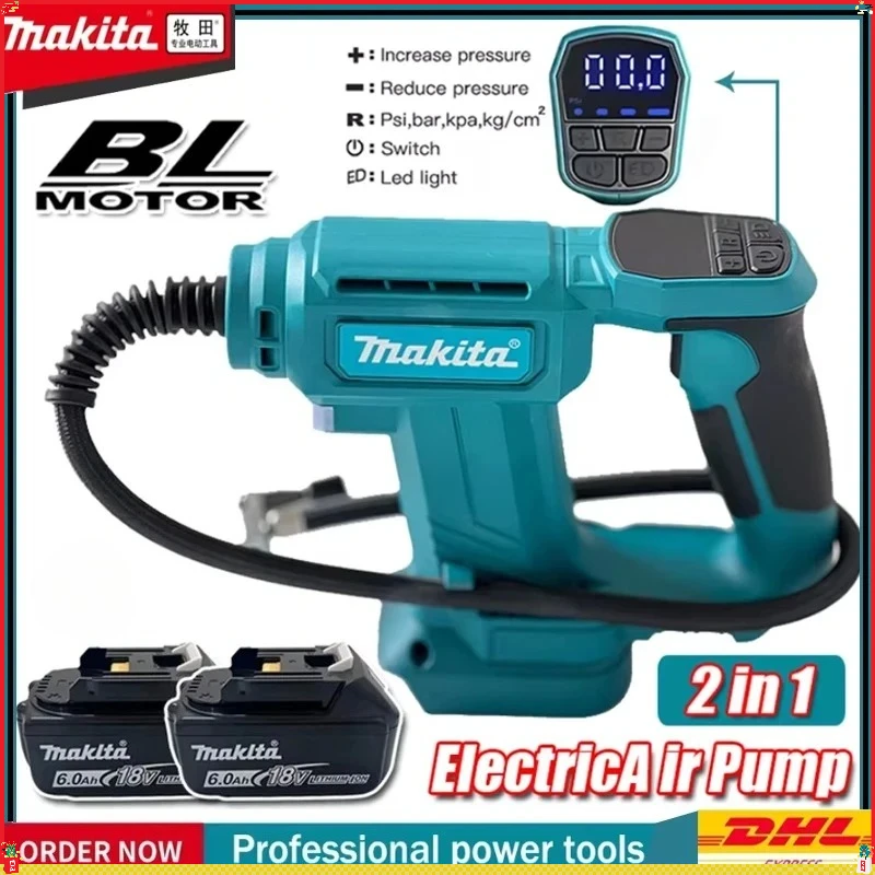 Makita Air Compressor Air Pump Cordless Portable Car Tire Inflator With Digital Display Inflatable Pump For 18V Bettery Tool
Makita Air Compressor Air Pump Cordless Portable Car Tire Inflator With Digital Display Inflatable Pump For 18V Bettery Tool