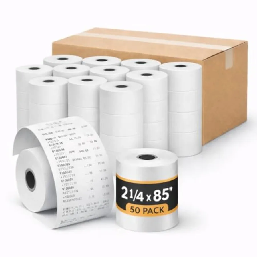 50 Pack Thermal Receipt Paper Rolls for POS Systems BPA-Free Crisp and Clear Receipt Paper for Cash Registers, Credit Card Term
50 Pack Thermal Receipt Paper Rolls for POS Systems BPA-Free Crisp and Clear Receipt Paper for Cash Registers, Credit Card Term