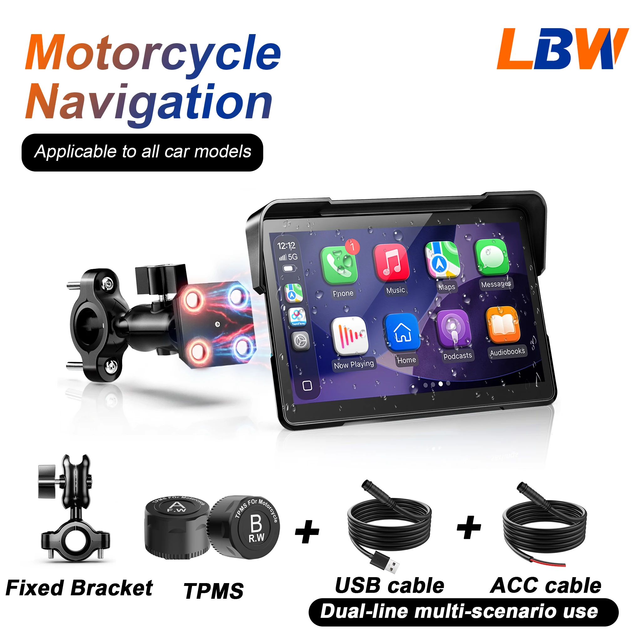 LBW 5-6-7 inch Motorcycle CarPlay For all Motorcycle Models Android GPS Navigation Suite TPMS
LBW 5-6-7 inch Motorcycle CarPlay For all Motorcycle Models Android GPS Navigation Suite TPMS