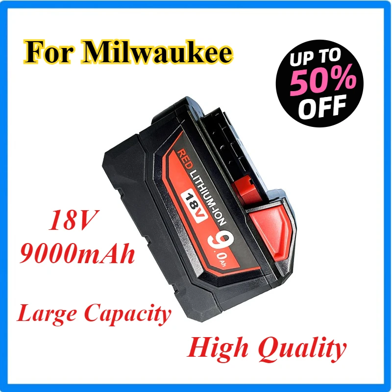 18V 9.0Ah Replacement Lithium Battery For Milwaukee Rechargeable M18 XC 48-11-1860 48-11-1850 48-11-1840 48-11-1820 Batteries
18V 9.0Ah Replacement Lithium Battery For Milwaukee Rechargeable M18 XC 48-11-1860 48-11-1850 48-11-1840 48-11-1820 Batteries