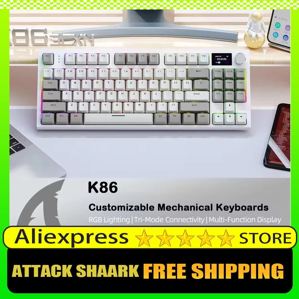 Attack Shark K86 Three-mode Bluetooth Mechanical Keyboard RGB Hot-swap Luminous Display Customized PC E-sport Gifts Accessories
Attack Shark K86 Three-mode Bluetooth Mechanical Keyboard RGB Hot-swap Luminous Display Customized PC E-sport Gifts Accessories