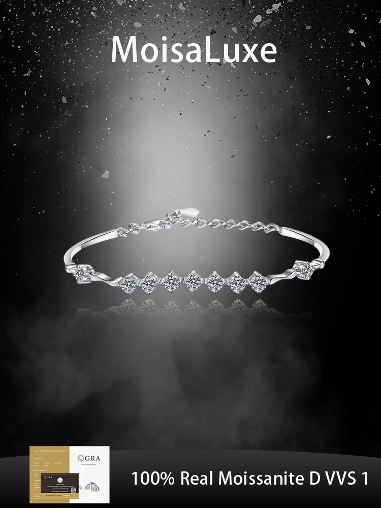 MoisaLuxe Official Store Moissanite Plata Sterling 925 Silver Fashion Jewelry Bracelets for Women Cool Wind Moissanite Bracelet
MoisaLuxe Official Store Moissanite Plata Sterling 925 Silver Fashion Jewelry Bracelets for Women Cool Wind Moissanite Bracelet