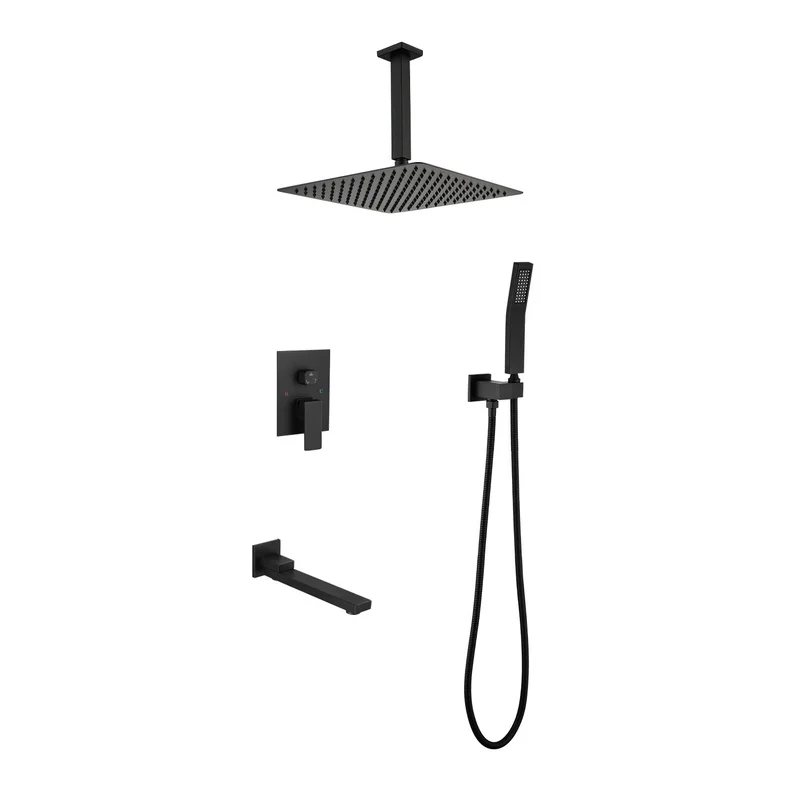 16 Inch Square Luxury Rain Shower Combo Set with Mixer Valve
16 Inch Square Luxury Rain Shower Combo Set with Mixer Valve