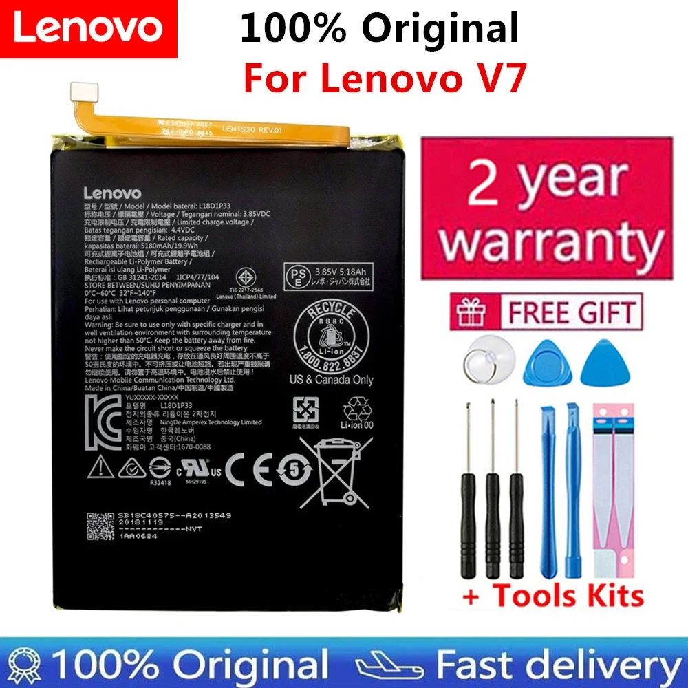 100% новый оригинальный новый аккумулятор L18D1P33 емкостью 5180 мАч для Lenovo V7, литий-ионный встроенный аккумулятор для планшета, быстрая доставка + инструменты
100% новый оригинальный новый аккумулятор L18D1P33 емкостью 5180 мАч для Lenovo V7, литий-ионный встроенный аккумулятор для планшета, быстрая доставка + инструменты