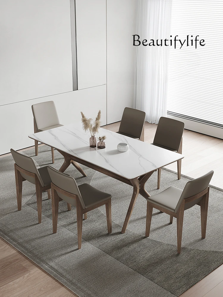 Solid Wood Rock Plate Dining Table Modern Simple Small Apartment Light Luxury Simple Log Table and Chair
Solid Wood Rock Plate Dining Table Modern Simple Small Apartment Light Luxury Simple Log Table and Chair