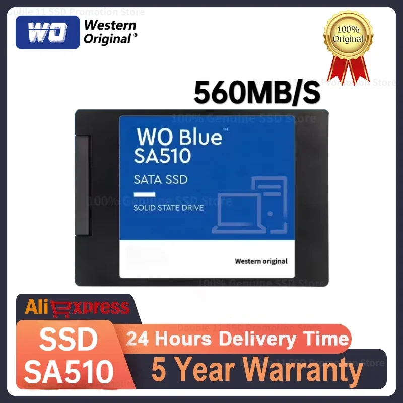 Western original SA510 Blue 512GB 1TB 2TB SSD 2.5 " SATA III Internal Solid State Drive Raed Up to 560MB/s for Laptop Server PS5
Western original SA510 Blue 512GB 1TB 2TB SSD 2.5 " SATA III Internal Solid State Drive Raed Up to 560MB/s for Laptop Server PS5