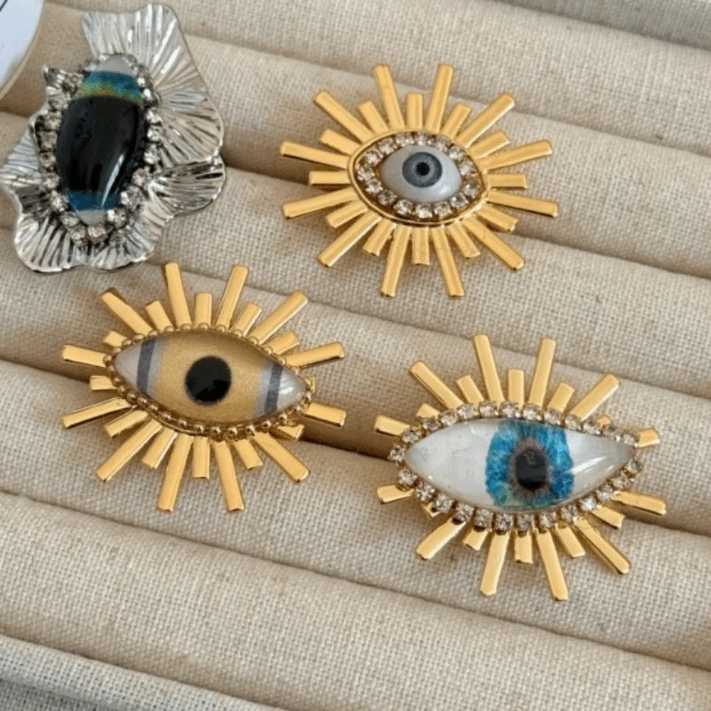 Geometric Demon Eye Ring Y2K Blue Eyes Exaggerated Ring Jewelry Accessories Minority Design Vintage Gold Ring Decoration
Geometric Demon Eye Ring Y2K Blue Eyes Exaggerated Ring Jewelry Accessories Minority Design Vintage Gold Ring Decoration