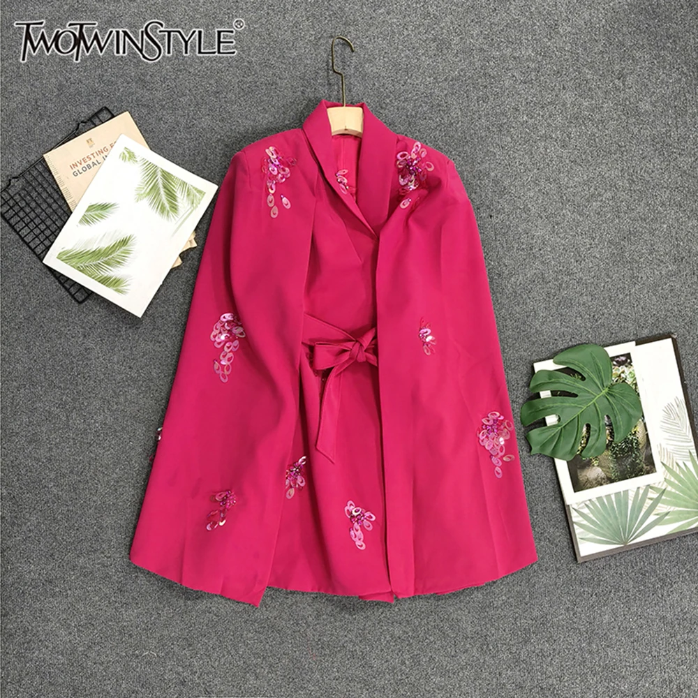 TWOTWINSTYLE Sequins Embroidered Cape Style Jacket for Women V Neck Sleeveless Strap Waist for Luxurious Dinner Party KJA527523
TWOTWINSTYLE Sequins Embroidered Cape Style Jacket for Women V Neck Sleeveless Strap Waist for Luxurious Dinner Party KJA527523