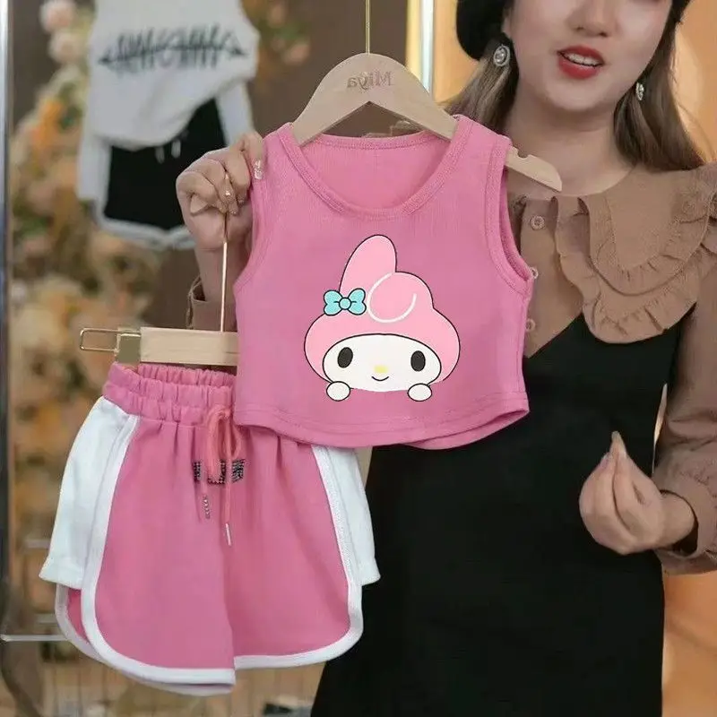 Sweet My Melody аниме Kawaii Sanrio Ins рубашка с короткими рукавами и штаны комплект милая детская одежда без рукавов для отдыха подарки для девочек
Sweet My Melody аниме Kawaii Sanrio Ins рубашка с короткими рукавами и штаны комплект милая детская одежда без рукавов для отдыха подарки для девочек
