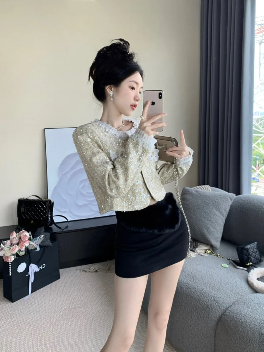 Женская осенне-зимняя модная верхняя одежда: жакет с пайетками, тяжелой вышивкой, золотистого цвета, уникального дизайна, высокого качества
Женская осенне-зимняя модная верхняя одежда: жакет с пайетками, тяжелой вышивкой, золотистого цвета, уникального дизайна, высокого качества