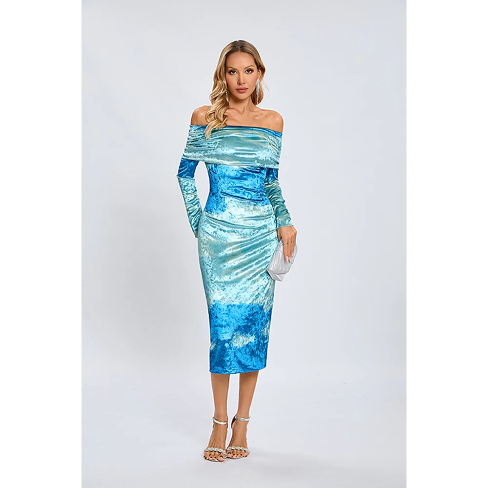 Women's Sexy Dress Retro Color Contrast Pleated One-Line Collar Long Dress Autumn Niche High-Grade Swing Collar Evening Dress
Women's Sexy Dress Retro Color Contrast Pleated One-Line Collar Long Dress Autumn Niche High-Grade Swing Collar Evening Dress