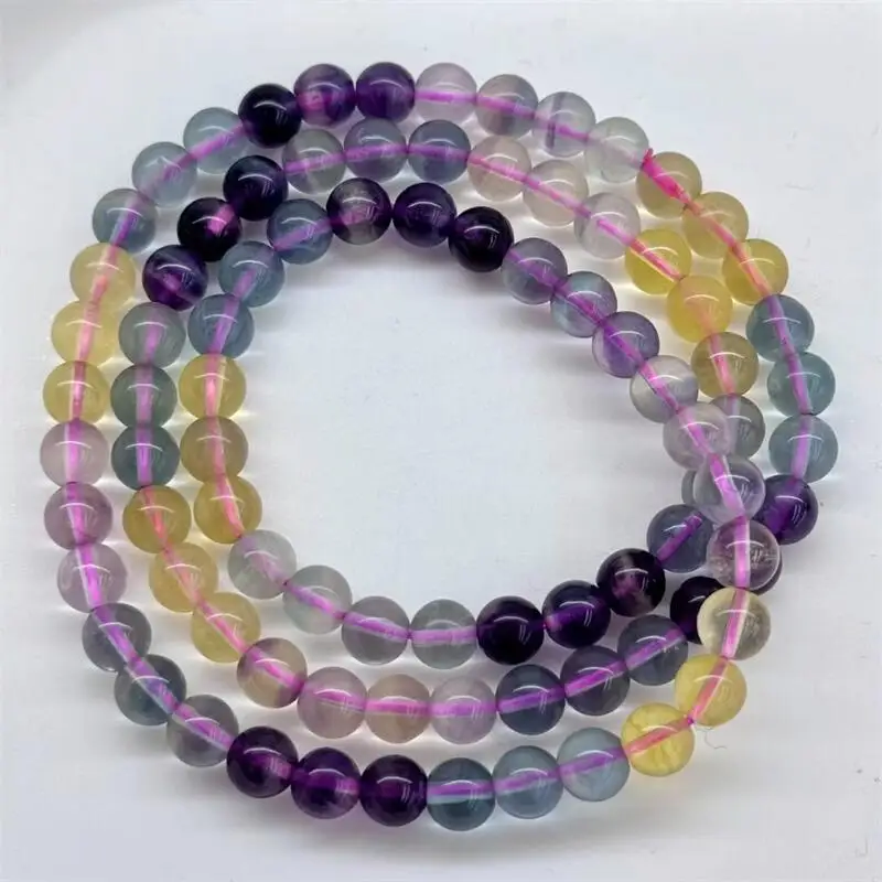 Natural Colored Fluorite Triple Circle Bracelet Handmade Crystal Quartz Jewelry Stretch Bangle Children Birthday Gift 1pcs
Natural Colored Fluorite Triple Circle Bracelet Handmade Crystal Quartz Jewelry Stretch Bangle Children Birthday Gift 1pcs