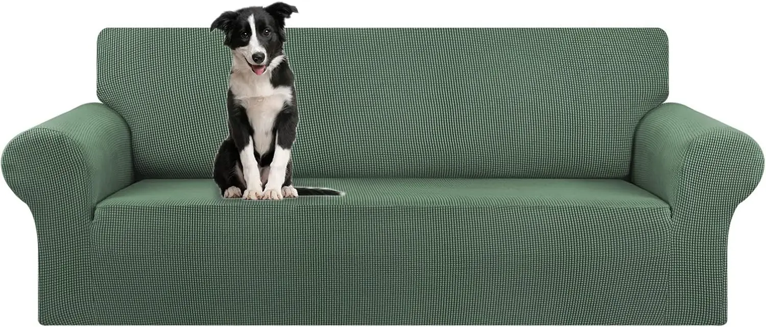 Stretch Oversized Sofa Slipcover 1 Piece Couch Cover (94"-110") Furniture Protector 4 Seater with Elastic Bottom for Kids, Pet, Jacquard Checked Pattern Fabric, Greyish Green
Stretch Oversized Sofa Slipcover 1 Piece Couch Cover (94"-110") Furniture Protector 4 Seater with Elastic Bottom for Kids, Pet, Jacquard Checked Pattern Fabric, Greyish Green