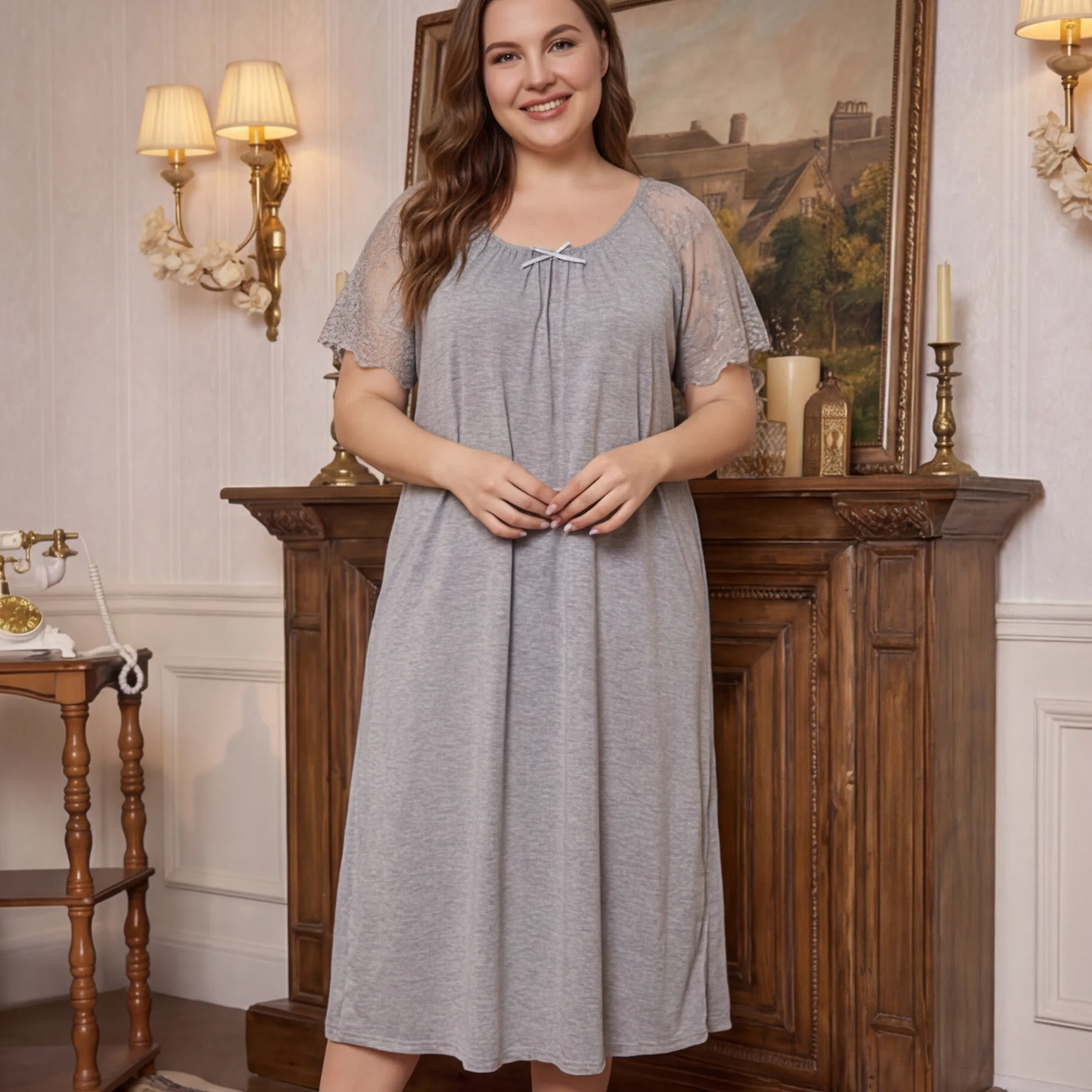 New Summer Women's Large Size Lace Pajamas Comfortable Cotton Loungewear Assorted Colors Casual Relaxation Wholesale Nightdress
New Summer Women's Large Size Lace Pajamas Comfortable Cotton Loungewear Assorted Colors Casual Relaxation Wholesale Nightdress