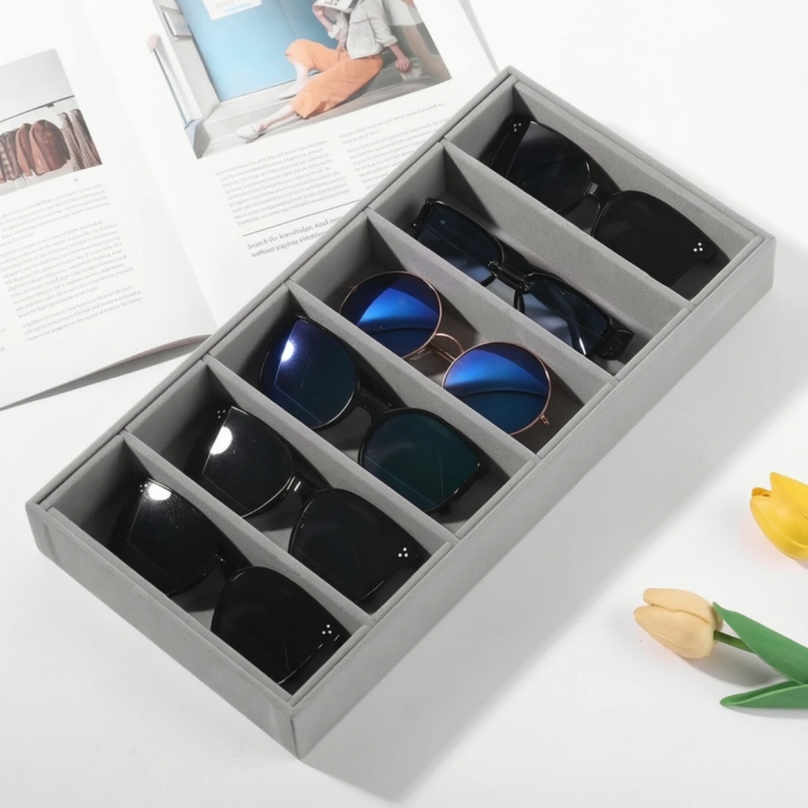 Sunglasses Storage Tray Rigid Sunglasses Display Tray Eyewear Organizer Minimalist Divided for Collectors, Dresser, Closet
Sunglasses Storage Tray Rigid Sunglasses Display Tray Eyewear Organizer Minimalist Divided for Collectors, Dresser, Closet