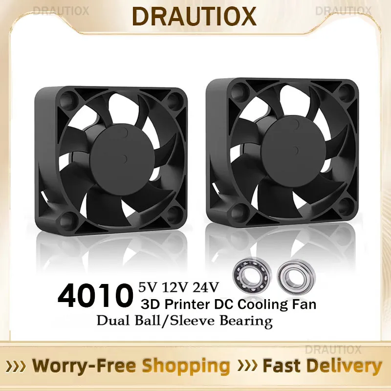 2Pcs DC 24V 12V 5V 40mm x 40mm x 10mm 2-Pin Ball Bearing Computer PC Case Cooling Fan 4010
2Pcs DC 24V 12V 5V 40mm x 40mm x 10mm 2-Pin Ball Bearing Computer PC Case Cooling Fan 4010