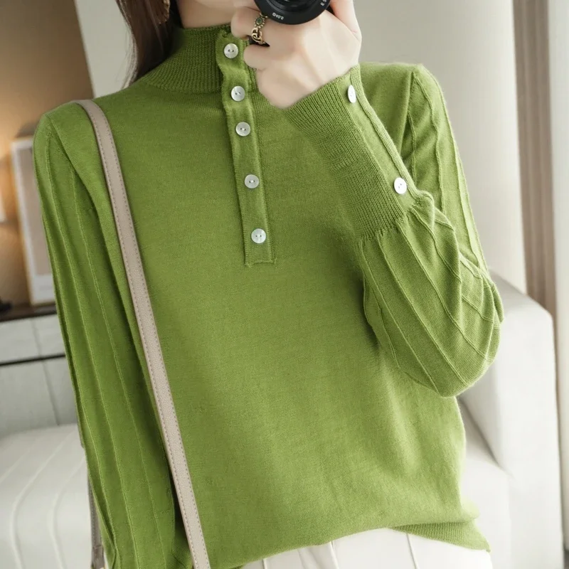 Women's cashmere sweater Half neck pullover Autumn and Winter casual knitted top jacket PH132
Women's cashmere sweater Half neck pullover Autumn and Winter casual knitted top jacket PH132