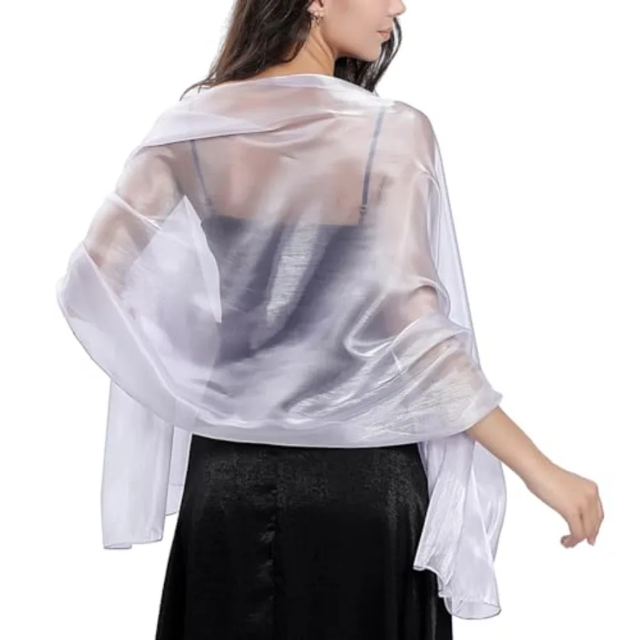 Ladiery Silky Shawls and Wraps for Evening Dresses: Women Sheer Soft Bridesmaid Wedding Formal Party Organza Shawl
Ladiery Silky Shawls and Wraps for Evening Dresses: Women Sheer Soft Bridesmaid Wedding Formal Party Organza Shawl