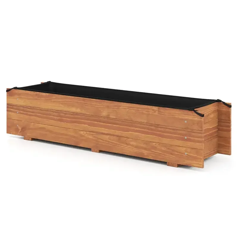Wooden Raised Garden Bed with Drainage Holes and Liner Elevated Rectangular Planter Box-Orange
Wooden Raised Garden Bed with Drainage Holes and Liner Elevated Rectangular Planter Box-Orange