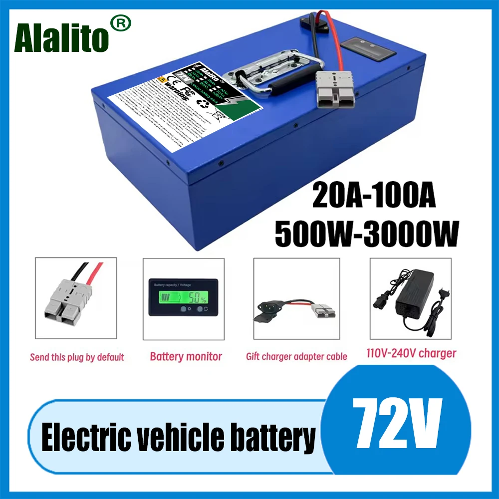 Air fast transportation New Full Capacity Power 18650 Lithium Battery 60V 20AH-100AH Lithium Battery Pack Suitable for 250-3000W
Air fast transportation New Full Capacity Power 18650 Lithium Battery 60V 20AH-100AH Lithium Battery Pack Suitable for 250-3000W