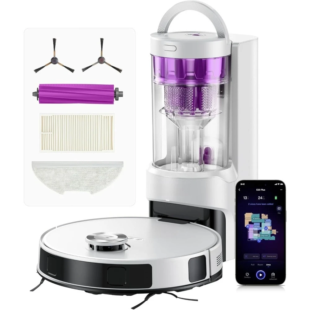 Self Emptying Robot Vacuum and Mop Combo 8000Pa LiDAR Navigation 45 Day Capacity Bagless Station Anti Hair Tangle Brush App
Self Emptying Robot Vacuum and Mop Combo 8000Pa LiDAR Navigation 45 Day Capacity Bagless Station Anti Hair Tangle Brush App