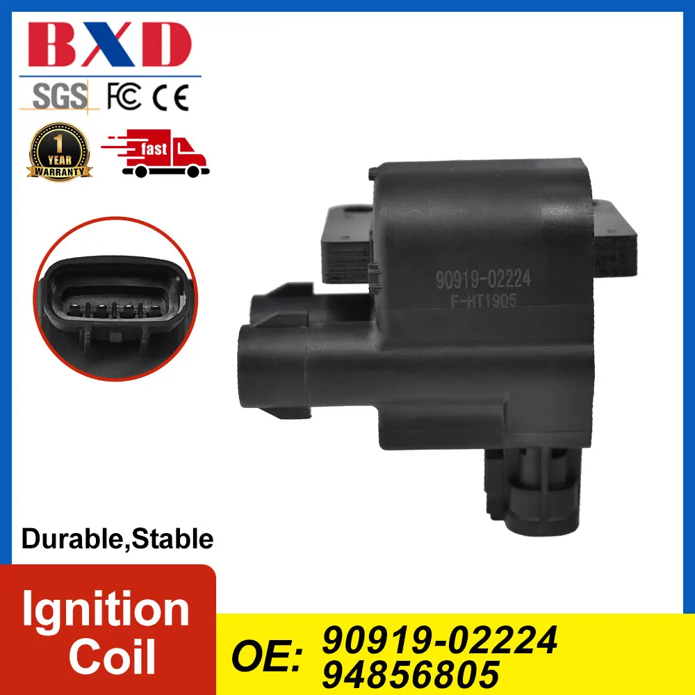 Ignition Coil 90919-02224 94856805 9091902224 For TOYOTA AXIO 2001-2005, COROLLA 1999-2002, VISTA Saloon 1998-2003
Ignition Coil 90919-02224 94856805 9091902224 For TOYOTA AXIO 2001-2005, COROLLA 1999-2002, VISTA Saloon 1998-2003
