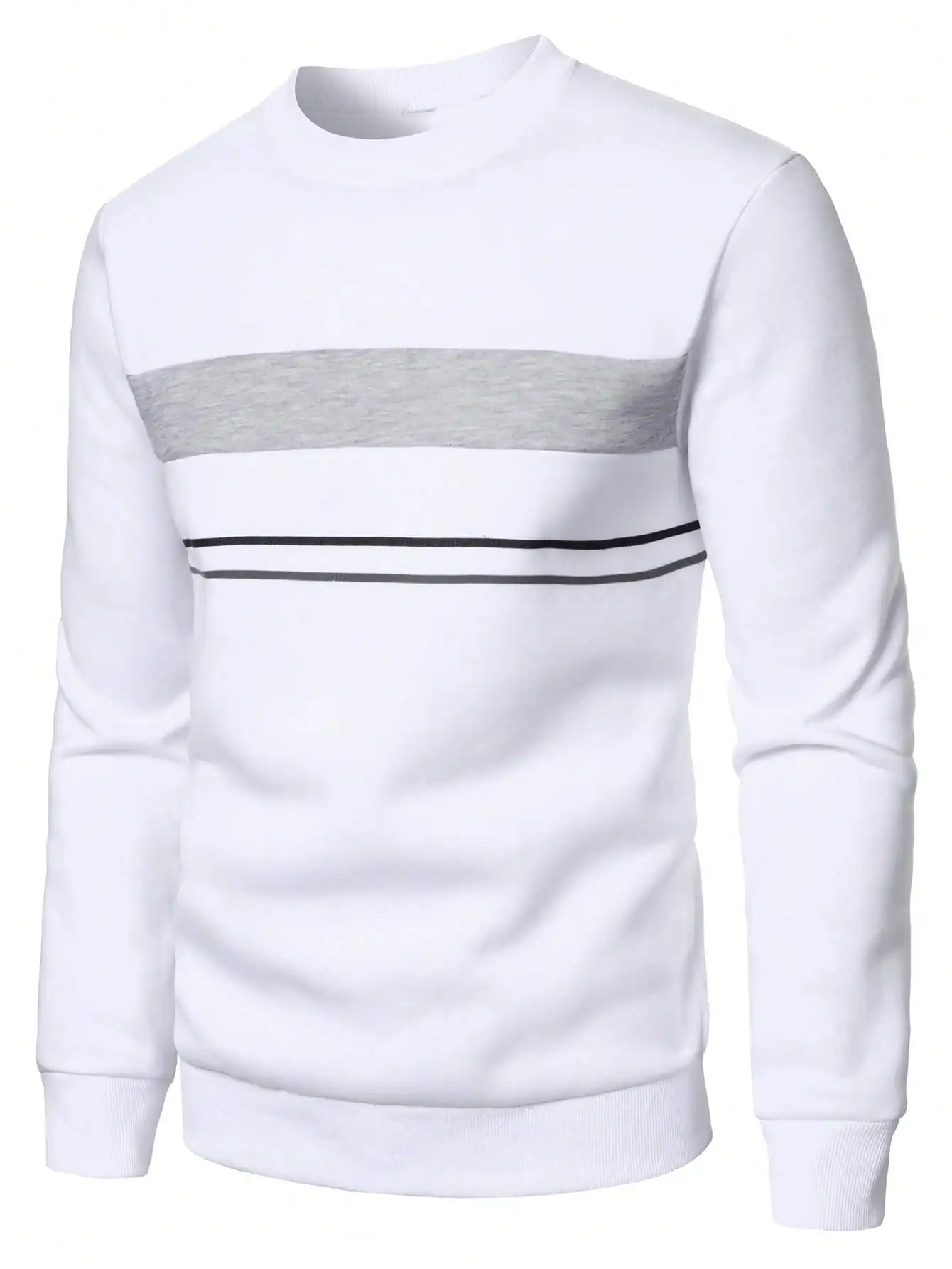 Мужской повседневный свитшот с круглым вырезом и контрастными полосками, пуловер с длинными рукавами
Мужской повседневный свитшот с круглым вырезом и контрастными полосками, пуловер с длинными рукавами
