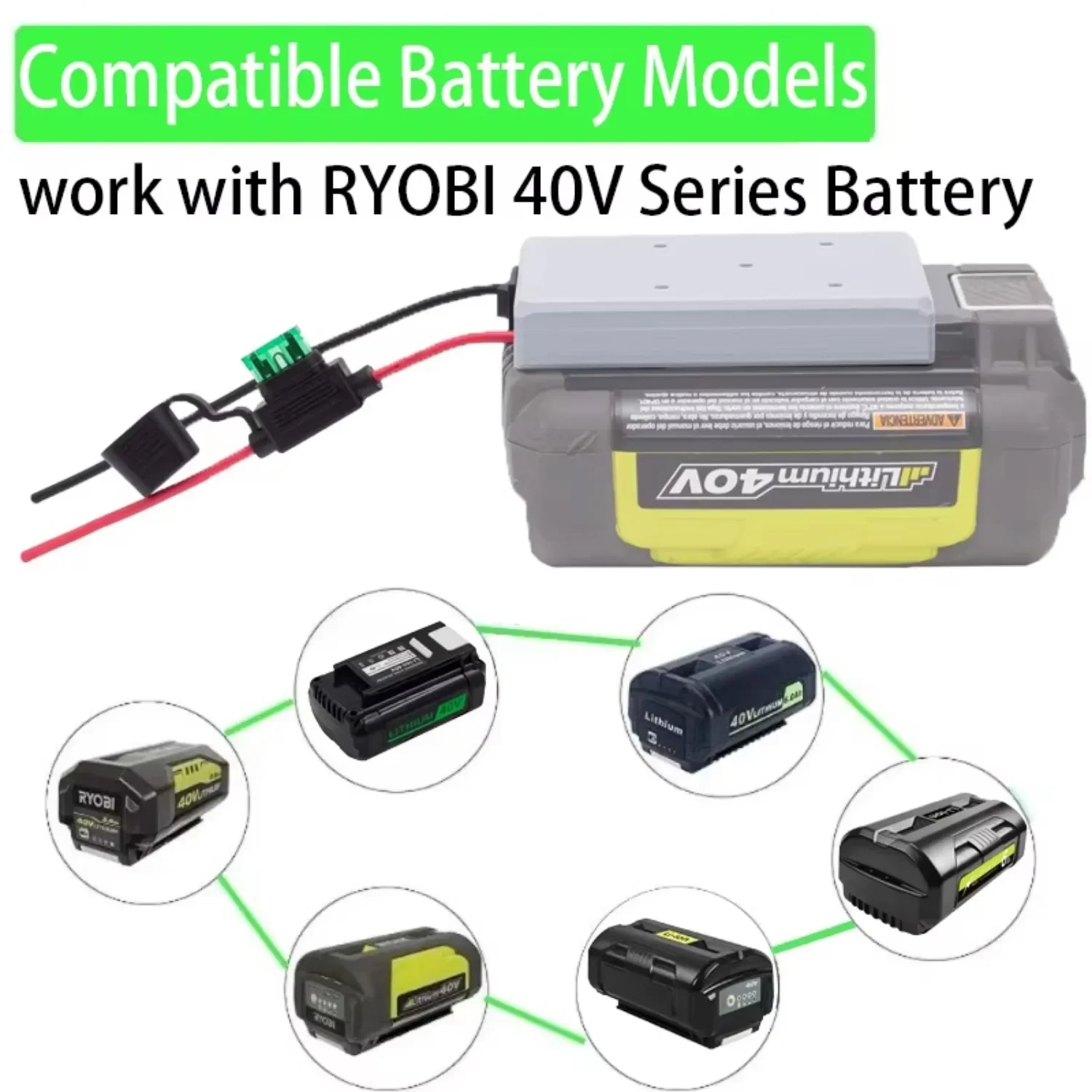 14 AWG Battery Adapter For RYOBI 40V Lithium Ion Battery DIY Adapter, Converter Power Tool Accessory DIY Tools(NO Battery)
14 AWG Battery Adapter For RYOBI 40V Lithium Ion Battery DIY Adapter, Converter Power Tool Accessory DIY Tools(NO Battery)