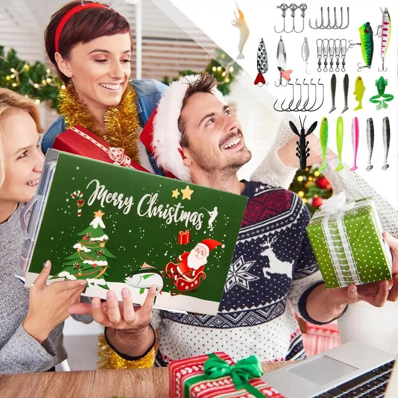 Realistic Lures Bait Set Christmas Fishing Bait Countdown Box Christmas Fishing Baits Set Simulation Tackle Box For Men Adults
Realistic Lures Bait Set Christmas Fishing Bait Countdown Box Christmas Fishing Baits Set Simulation Tackle Box For Men Adults