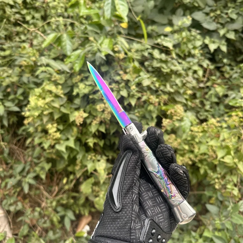 Colored titanium floral pocket folding knife 420 stainless steel handle Outdoor hunting Camping Hiking Survival utility EDC tool
Colored titanium floral pocket folding knife 420 stainless steel handle Outdoor hunting Camping Hiking Survival utility EDC tool