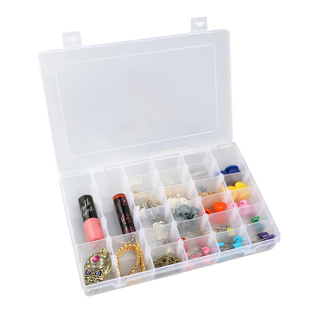 Portable 36-Grid Clear Hard Plastic Jewelry Organizer Box Adjustable Storage Container Removable Dividers Perfect for Earrings
Portable 36-Grid Clear Hard Plastic Jewelry Organizer Box Adjustable Storage Container Removable Dividers Perfect for Earrings