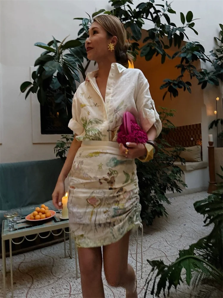 Susan Summer Vaion Sle, комплект плиссированной юбки с белым воротником и принтом, женский комплект свободного покроя из смеси льна, защита от ультрафиолета
Susan Summer Vaion Sle, комплект плиссированной юбки с белым воротником и принтом, женский комплект свободного покроя из смеси льна, защита от ультрафиолета