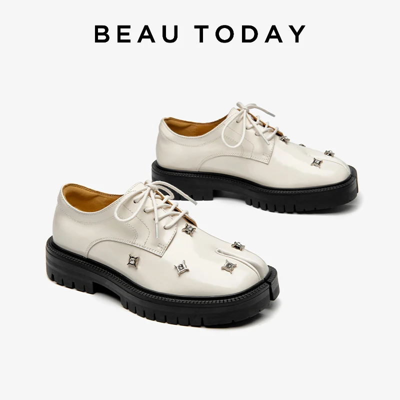 BEAUTODAY Fashion Oxford Shoes Women Genuine Cow Leather Metal Decoration Lace-up Solid Color Ladies Shoes Flats Handmade 21956
BEAUTODAY Fashion Oxford Shoes Women Genuine Cow Leather Metal Decoration Lace-up Solid Color Ladies Shoes Flats Handmade 21956