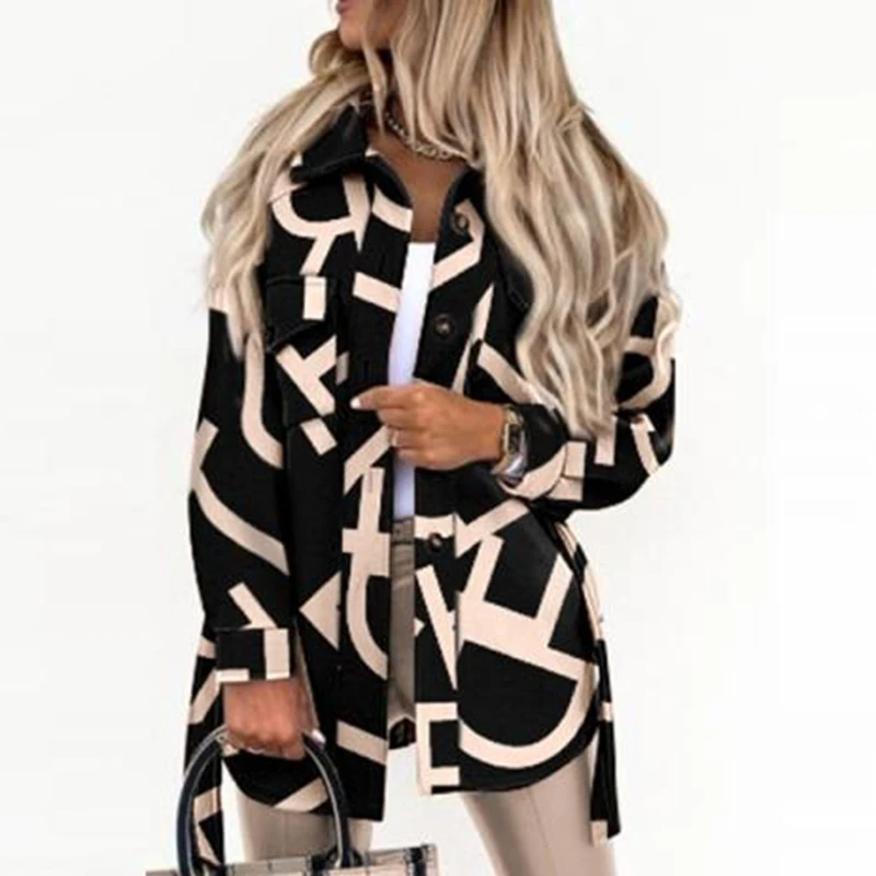 Women's Fashion Autumn and Winter Blouses Jackets Ladies Casual Strap Plaid Printed Woolen Jacket for Women Pockets Coats
Women's Fashion Autumn and Winter Blouses Jackets Ladies Casual Strap Plaid Printed Woolen Jacket for Women Pockets Coats