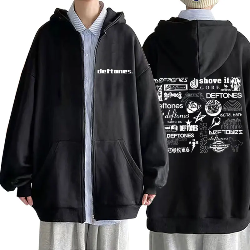 Rock Band Deftones Album Logo Double Sided Print Zipper Hoodie Men Women Hip Hop Alternative Heavy Metal Oversized Zip Up Jacket
Rock Band Deftones Album Logo Double Sided Print Zipper Hoodie Men Women Hip Hop Alternative Heavy Metal Oversized Zip Up Jacket