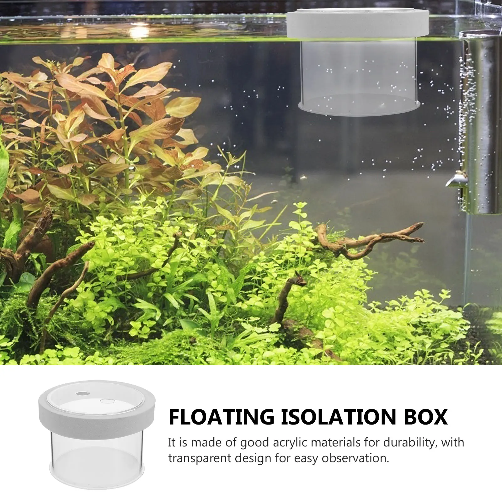 Floating Aquarium Breeding Box Transparent Acrylic Hatching Tank Isolation Container for Baby Small Separator Fish Tank Use
Floating Aquarium Breeding Box Transparent Acrylic Hatching Tank Isolation Container for Baby Small Separator Fish Tank Use
