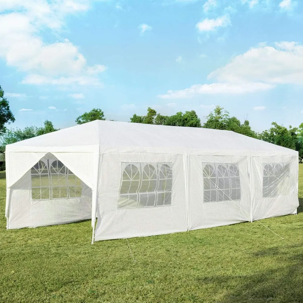 10' x 30' Outdoor Waterproof Gazebo Canopy w/ 6 Removable Sidewalls and 2 Doorways, Heavy Duty Large Tent w/Strong Conn
10' x 30' Outdoor Waterproof Gazebo Canopy w/ 6 Removable Sidewalls and 2 Doorways, Heavy Duty Large Tent w/Strong Conn