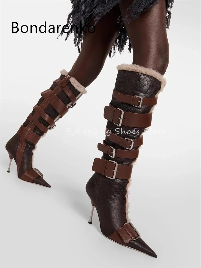 Winter Warm Plush Splicing Women Leather Boots Mixed Color Pointed Toe Metal Stiletto Heels Knee High Boots Ladies Dress Shoes
Winter Warm Plush Splicing Women Leather Boots Mixed Color Pointed Toe Metal Stiletto Heels Knee High Boots Ladies Dress Shoes