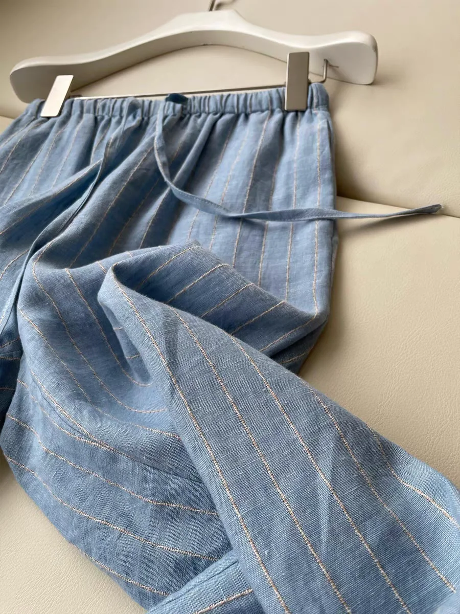 Comfortable Casual Blue Striped Linen Wide Leg Pants Women's Spring Summer New Style Commute Versatile Pants High Waist Strai...
Comfortable Casual Blue Striped Linen Wide Leg Pants Women's Spring Summer New Style Commute Versatile Pants High Waist Strai...