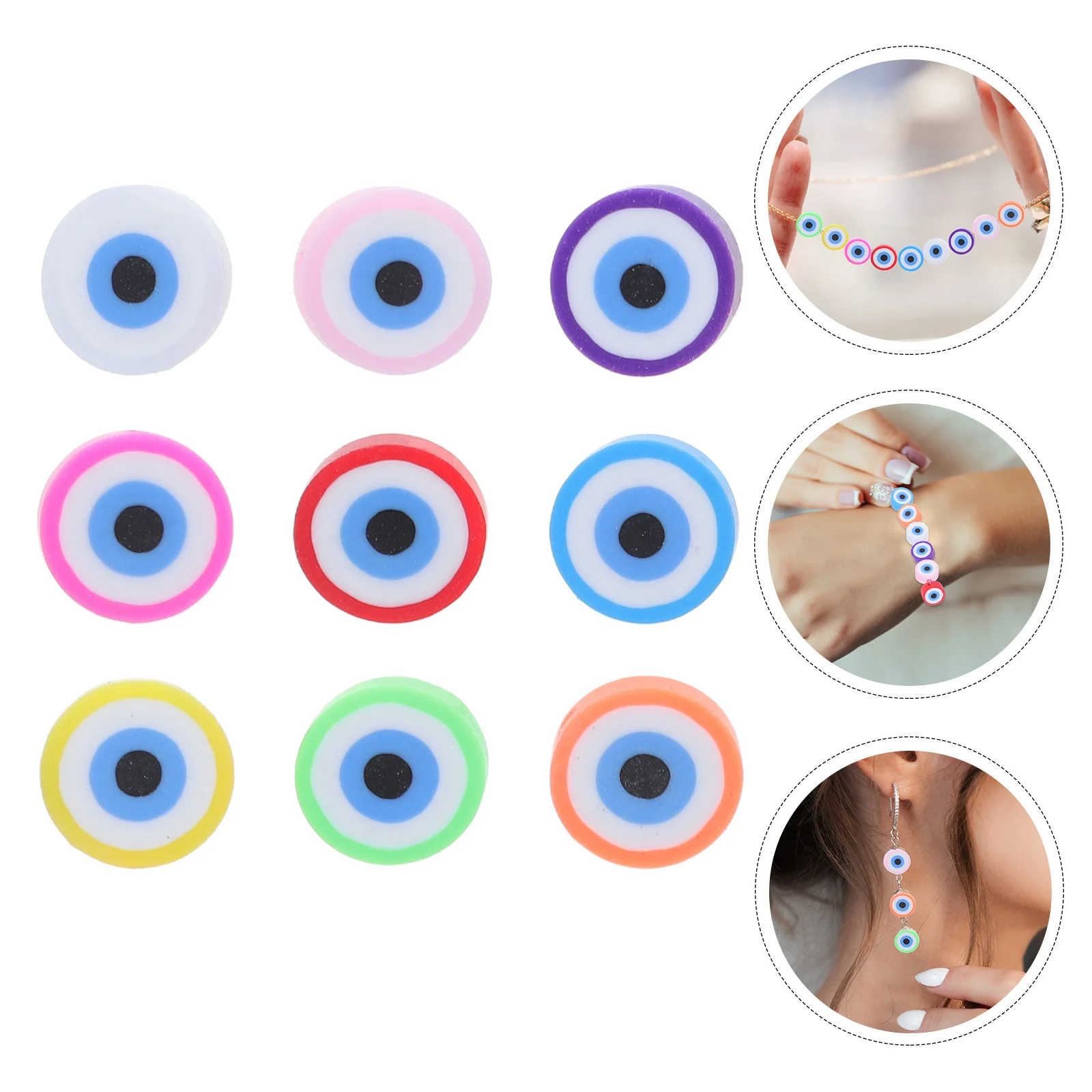 100Pcs Evil Eye Clay Spacer Beads Flat Round Soft Beads for DIY Jewelry Making Bracelets Necklaces Earrings Keychains
100Pcs Evil Eye Clay Spacer Beads Flat Round Soft Beads for DIY Jewelry Making Bracelets Necklaces Earrings Keychains