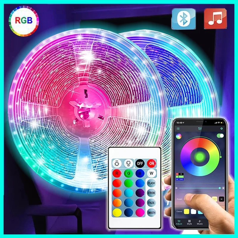 Bluetooth Touch Remote 5V USB LED Strip Lights 5050 RGB 5M Led Light Strip LED Tape Lights for TV Backlight Living Room Decor
Bluetooth Touch Remote 5V USB LED Strip Lights 5050 RGB 5M Led Light Strip LED Tape Lights for TV Backlight Living Room Decor