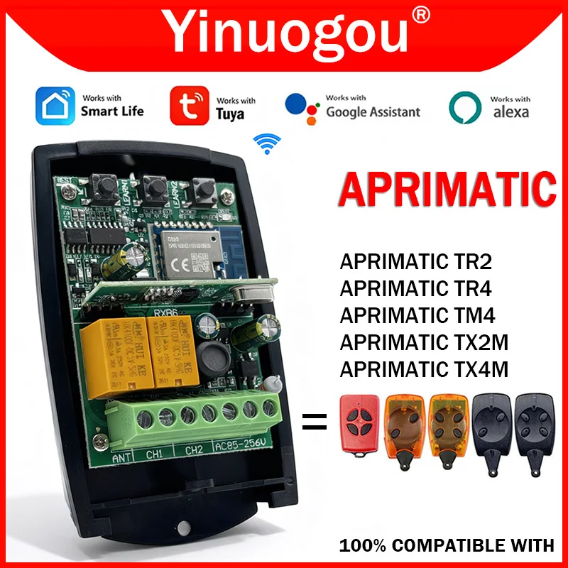 For APRIMATIC TR2 TR4 TX2M TX4M TM4 Tuya Wifi Garage Door Remote Control Receiver 433MHz Smart Switch Module Controller Opener