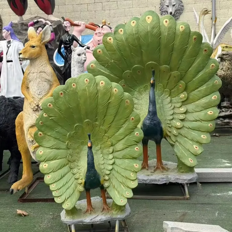 Garden decorations, realistic resin peacock statues in customizable sizes and colors, suitable for use in theme parks
Garden decorations, realistic resin peacock statues in customizable sizes and colors, suitable for use in theme parks