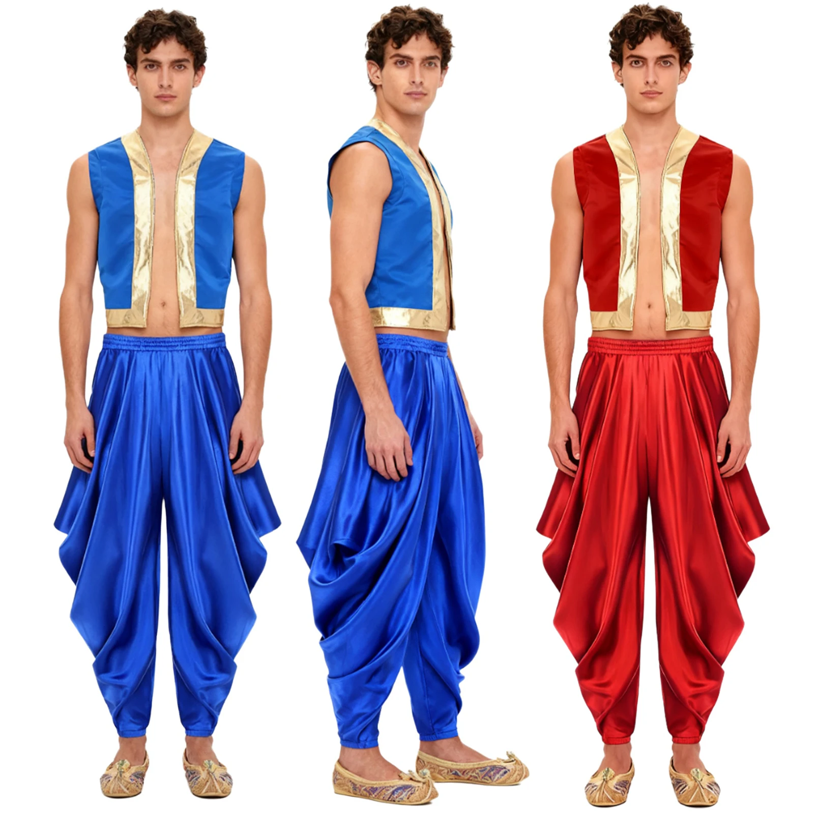 Men Halloween Arab Prince Costumes Indian Style Clothes Vest Trousers for Vacation Theme Party Cultural Events Festive Occasions
Men Halloween Arab Prince Costumes Indian Style Clothes Vest Trousers for Vacation Theme Party Cultural Events Festive Occasions